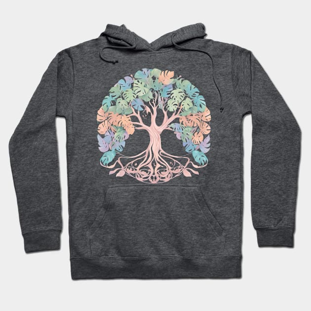 Monstera Tree of Life Hoodie by Blay